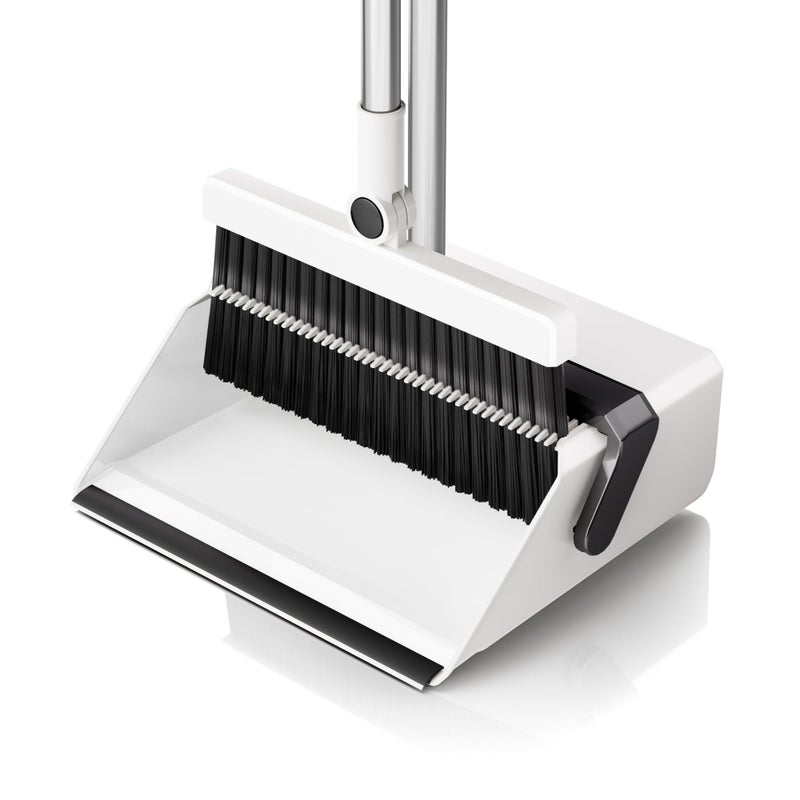 Broom with Dustpan Combo SetUOEOS OneSweep CleanPet Hair Removal Broom with SelfCleaning DoubleLayer TeethHigh Density Broom and Windproof Dustpan for IndoorOutdoor